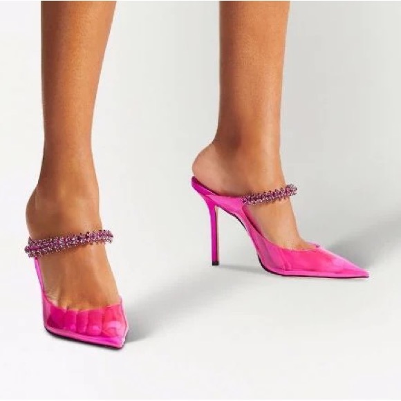 Jimmy Choo Pink Bing PVC Heels size 7 - Picture 4 of 10